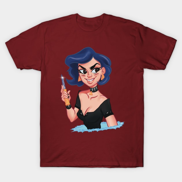 Knife Girl colored line Knife T Shirt TeePublic